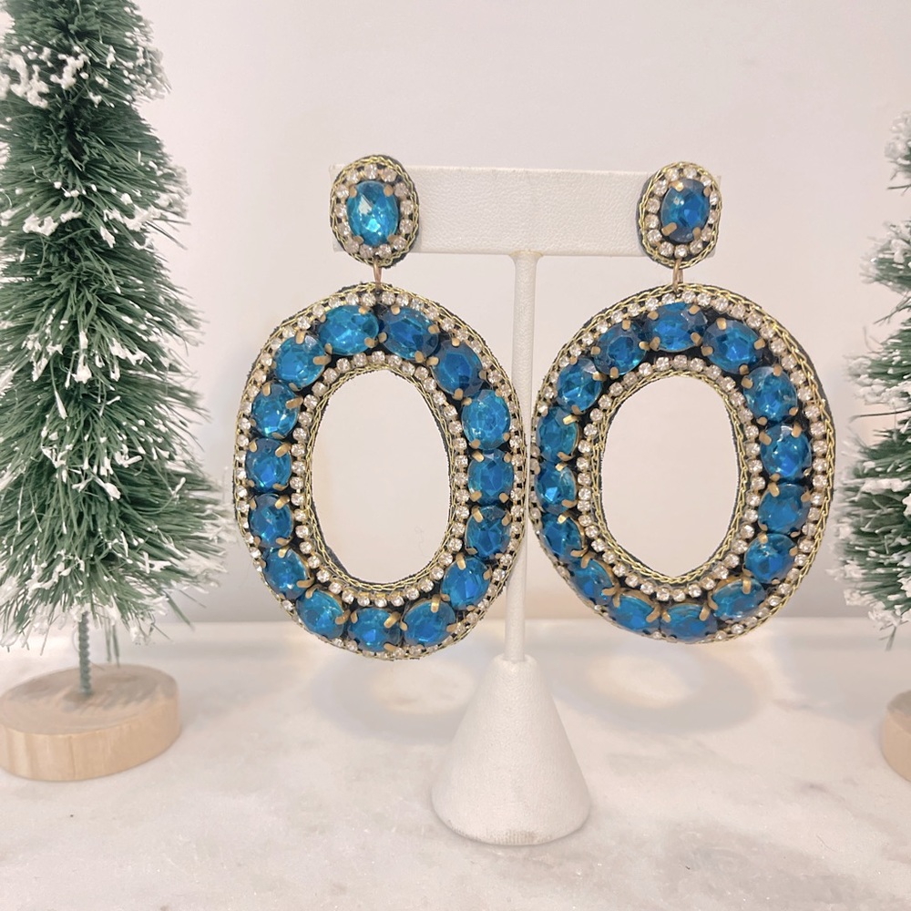 Natasha Large Hoop Crystal Earrings